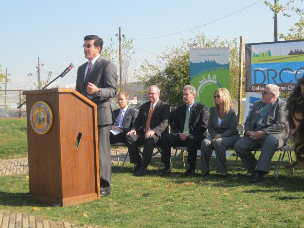 M. DiBerardinis at Port Richmond Ribbon Cutting