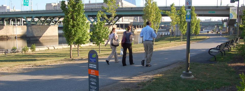walkers on schuylkill banks